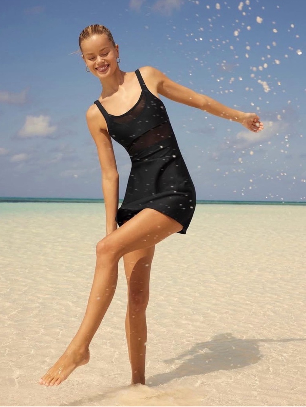 ALO YOGA Airlift Double Trouble Tennis Dress XXS BLACK NWT
